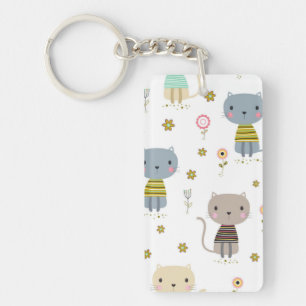 Kat patroon sleutelhanger