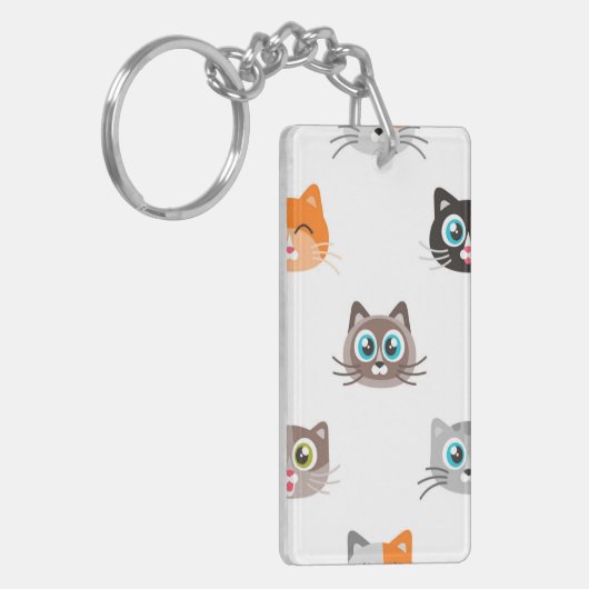 Kat patroon sleutelhanger (Voorkant Links)