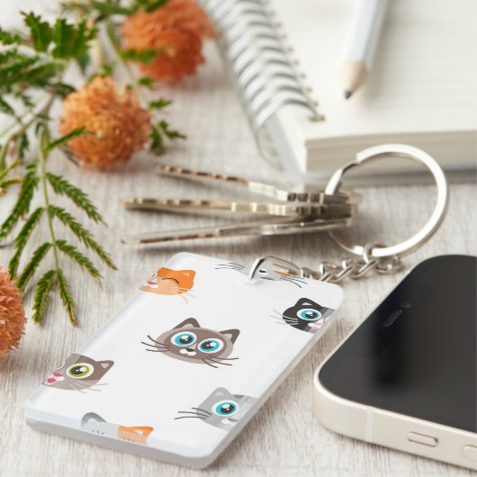Kat patroon sleutelhanger (Voorkant Rechts)