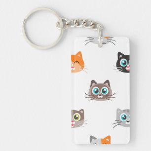 Kat patroon sleutelhanger