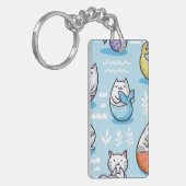 Kat patroon sleutelhanger (Voorkant Links)