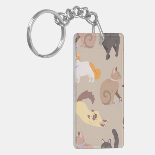 Kat patroon sleutelhanger (Voorkant Links)