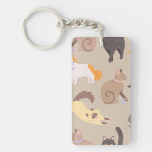 Kat patroon sleutelhanger