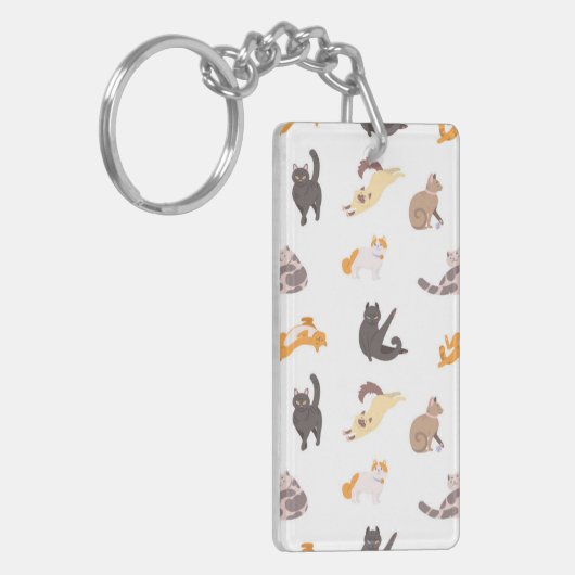 Kat patroon sleutelhanger (Voorkant Links)