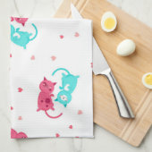 Kat patroon theedoek (Quarter Fold)