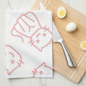 Kat patroon theedoek (Quarter Fold)