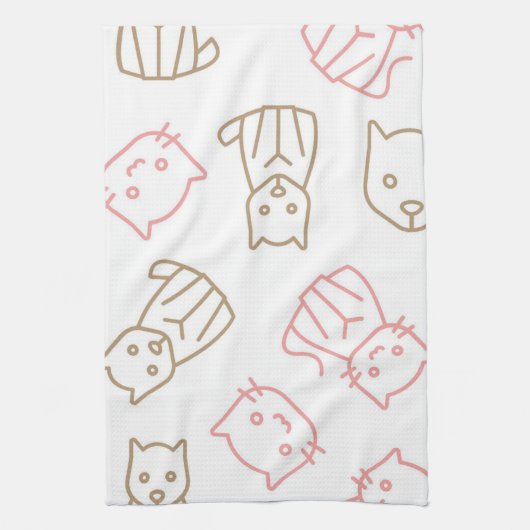 Kat patroon theedoek (Verticaal)