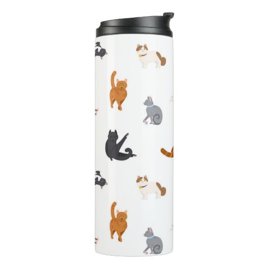 Kat patroon thermosbeker (Gedraaid links)