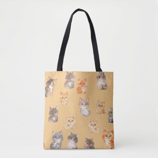Kat Patroon Tote Bag (Voorkant)