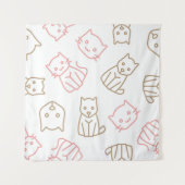 Kat patroon wandkleed (Voorkant (horizontaal))