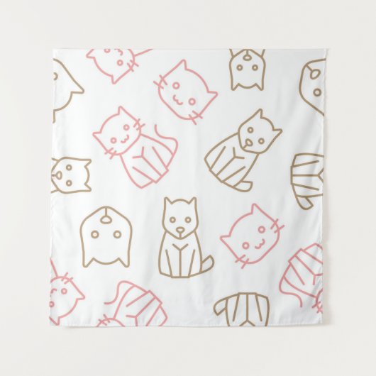 Kat patroon wandkleed (Voorkant (horizontaal))