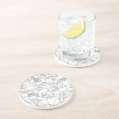 Kat patroon zandsteen onderzetter (Zijkant)