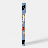 Kat Patroonblauw Case-Mate iPhone Case (Achterkant / Rechts)