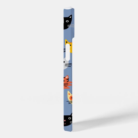 Kat Patroonblauw Case-Mate iPhone Case (Achterkant / Rechts)