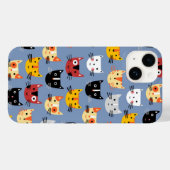 Kat Patroonblauw Case-Mate iPhone Case (Achterkant (horizontaal))