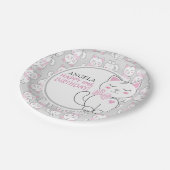 Kat Pattern Birthday Paper Borden Papieren Bordje (Gekanteld)