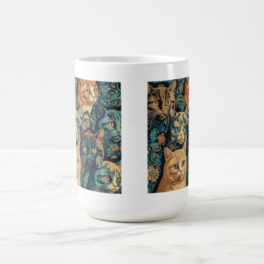 Kat Pattern Classic Mok, 15 oz Koffiemok (Center)