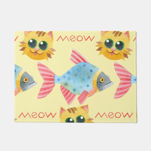 Kat Pattern Cute Colorful Pets Animals Deurmat (Voorkant)