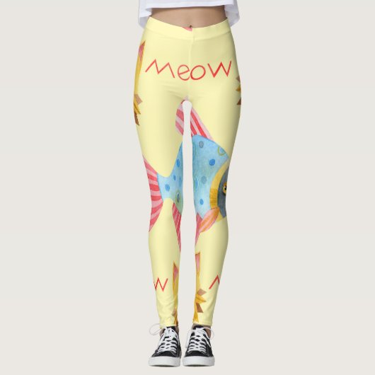Kat Pattern Cute Colorful Pets Animals Leggings (Voorkant)