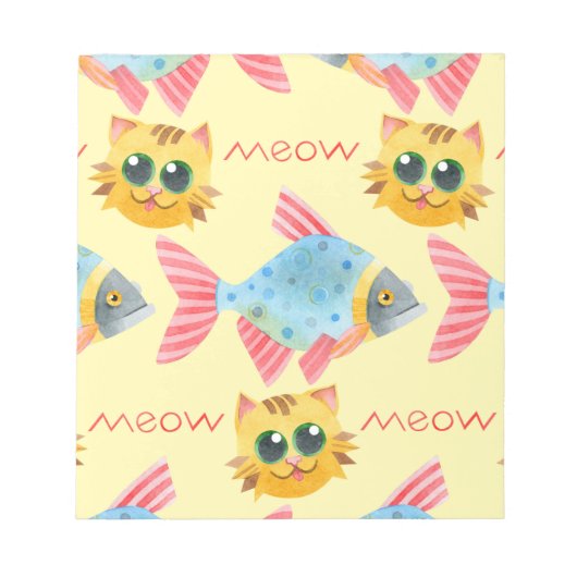 Kat Pattern Cute Colorful Pets Animals Notitieblok (Voorkant)