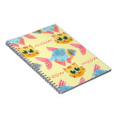 Kat Pattern Cute Colorful Pets Animals Notitieboek (Rechterzijde)