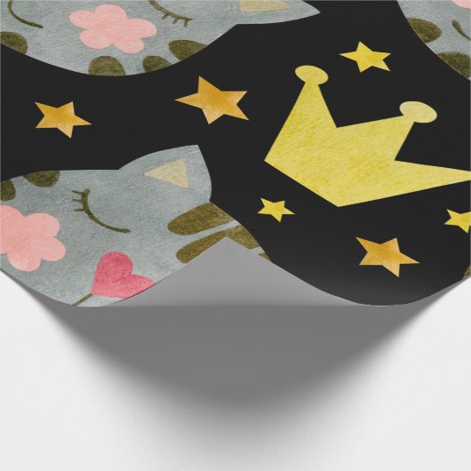 Kat Pattern Cute Pets Animals Cadeaupapier (Hoek)