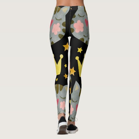 Kat Pattern Cute Pets Animals Leggings (Achterkant)