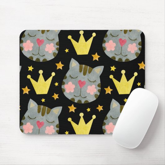 Kat Pattern Cute Pets Animals Muismat (Met muis)