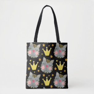 Kat Pattern Cute Pets Animals Tote Bag