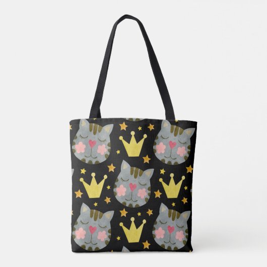 Kat Pattern Cute Pets Animals Tote Bag (Achterkant)