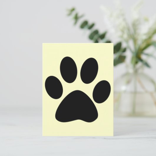 Kat Paw afdrukken Briefkaart (Staand voorkant)