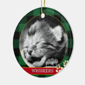 Kat Paw-afdrukken, buffelplaat, baby Kittenfoto Keramisch Ornament (Links)