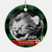 Kat Paw-afdrukken, buffelplaat, baby Kittenfoto Keramisch Ornament (Achterkant)