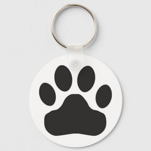 Kat Paw afdrukken | Dog Paw Print Sleutelhanger (Voorkant)