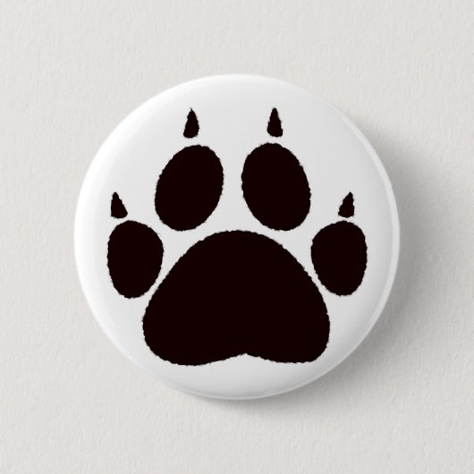 Kat Paw afdrukken Ronde Button 5,7 Cm (Voorkant)