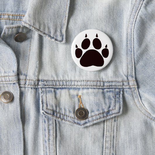 Kat Paw afdrukken Ronde Button 5,7 Cm (In situ)