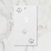 Kat Paw Drukt Pet Friendly Custom Silver Cadeaulabels (Voorkant)