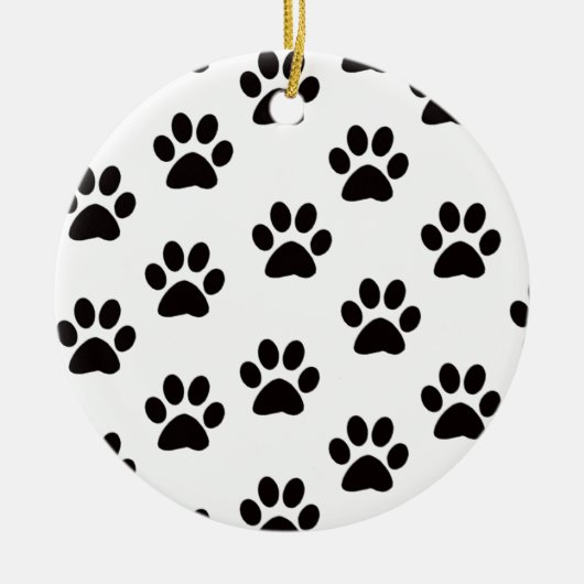 Kat Paw Drukt rond Ornament af (Voorkant)