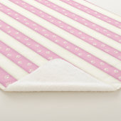 Kat Paw Drukt roze en Antiek witte strepen Sherpa Sherpa Deken (3/4)