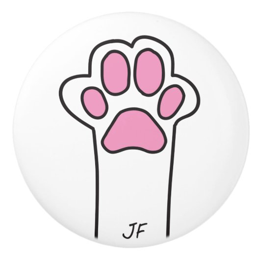 Kat paw keramische knop (Voorkant)