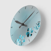 Kat Paw Light Blue Ronde Klok (Hoek)