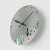 Kat Paw Light Blue Ronde Klok (Hoek)