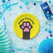 Kat paw papieren bordje (Feest)
