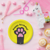 Kat paw papieren bordje (Feest)