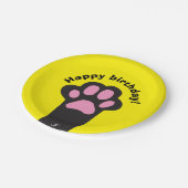 Kat paw papieren bordje (Gekanteld)