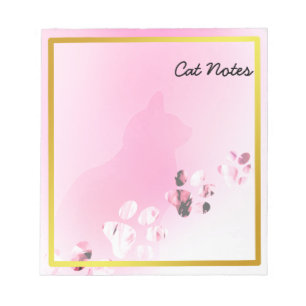 Kat Paw personaliseer roze Prints voor kattendekse Notitieblok