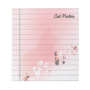 Kat Paw personaliseer roze Prints voor kattendekse Notitieblok