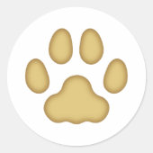 Kat Paw Print Animal Thleed (Tan) Ronde Sticker (Voorkant)