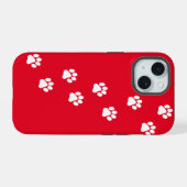 Kat Paw Trace Patroon iPhone 15 Case (Achterkant horizontaal)