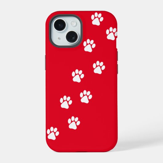 Kat Paw Trace Patroon iPhone 15 Case (Achterkant)